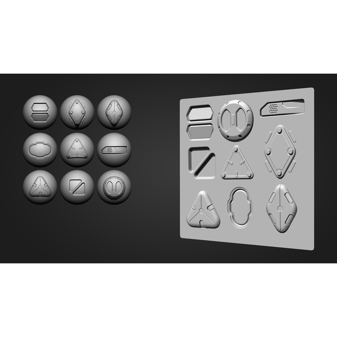 Hard Surface Alpha Brush 3D Model – 111 High-Quality Alphas, ZBrush - View 5