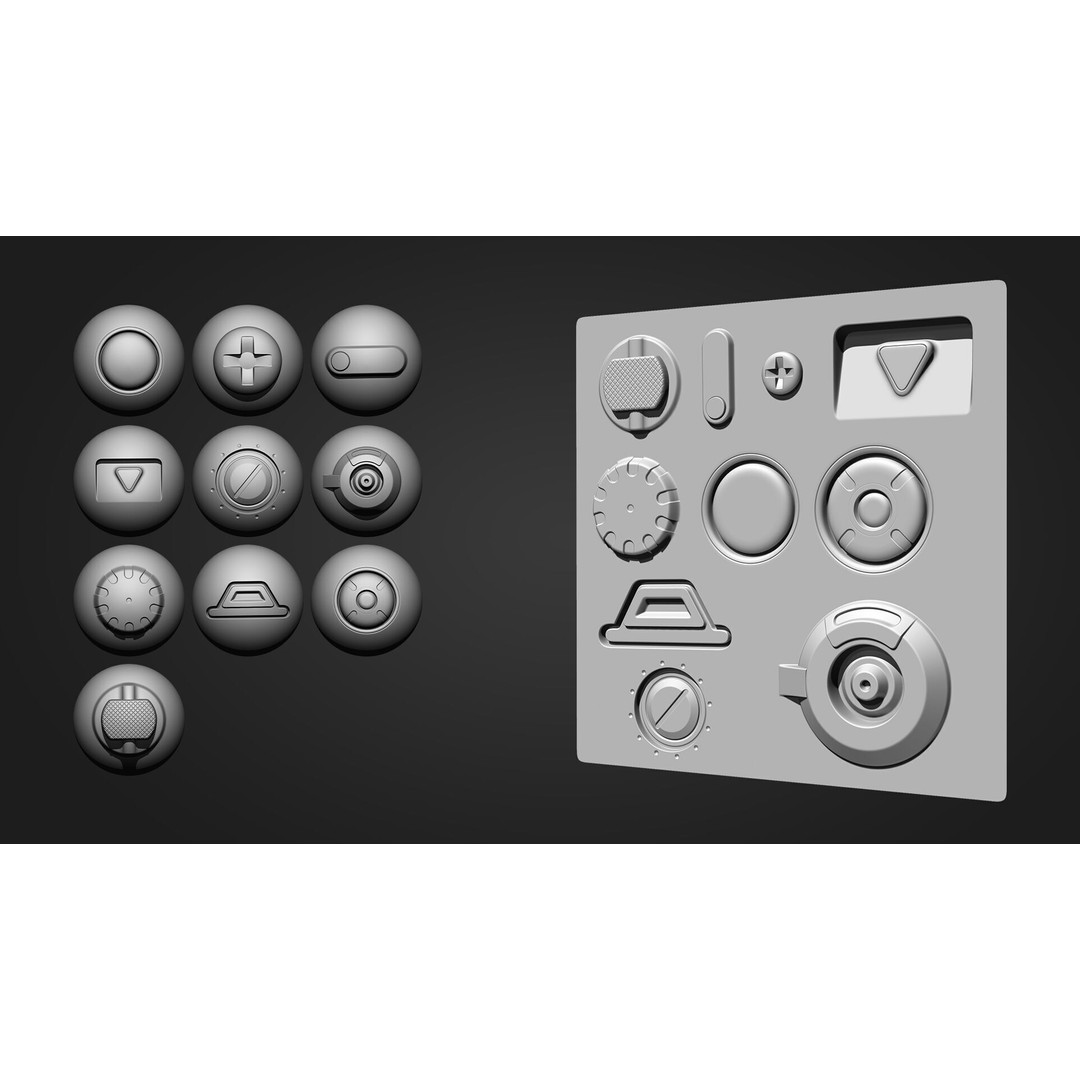 Hard Surface Alpha Brush 3D Model – 111 High-Quality Alphas, ZBrush - View 7