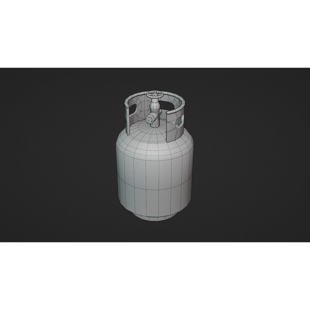 Propane Tank 3D Model – Low Poly Industrial Asset, FBX, OBJ - View 10