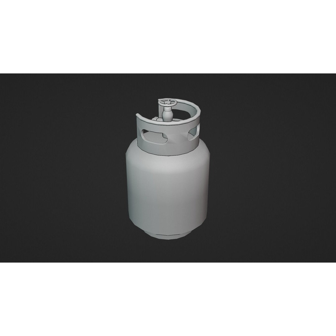 Propane Tank 3D Model – Low Poly Industrial Asset, FBX, OBJ - View 11