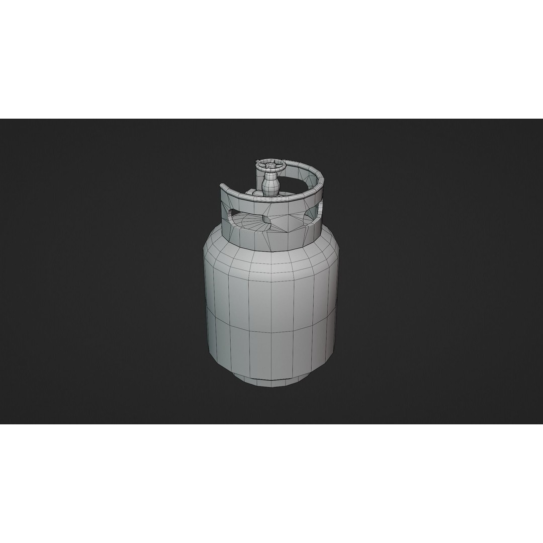 Propane Tank 3D Model – Low Poly Industrial Asset, FBX, OBJ - View 12