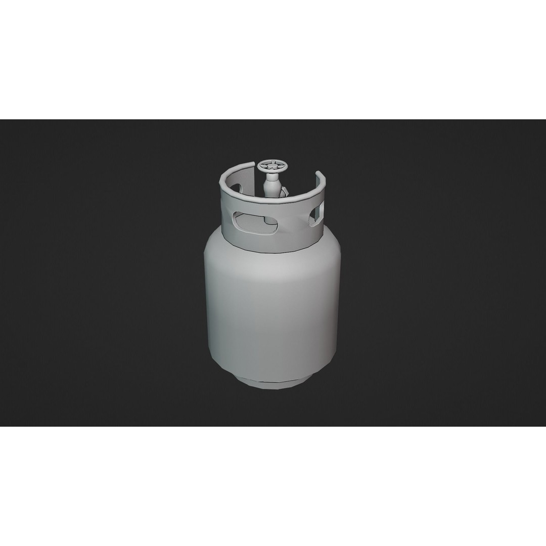 Propane Tank 3D Model – Low Poly Industrial Asset, FBX, OBJ - View 13