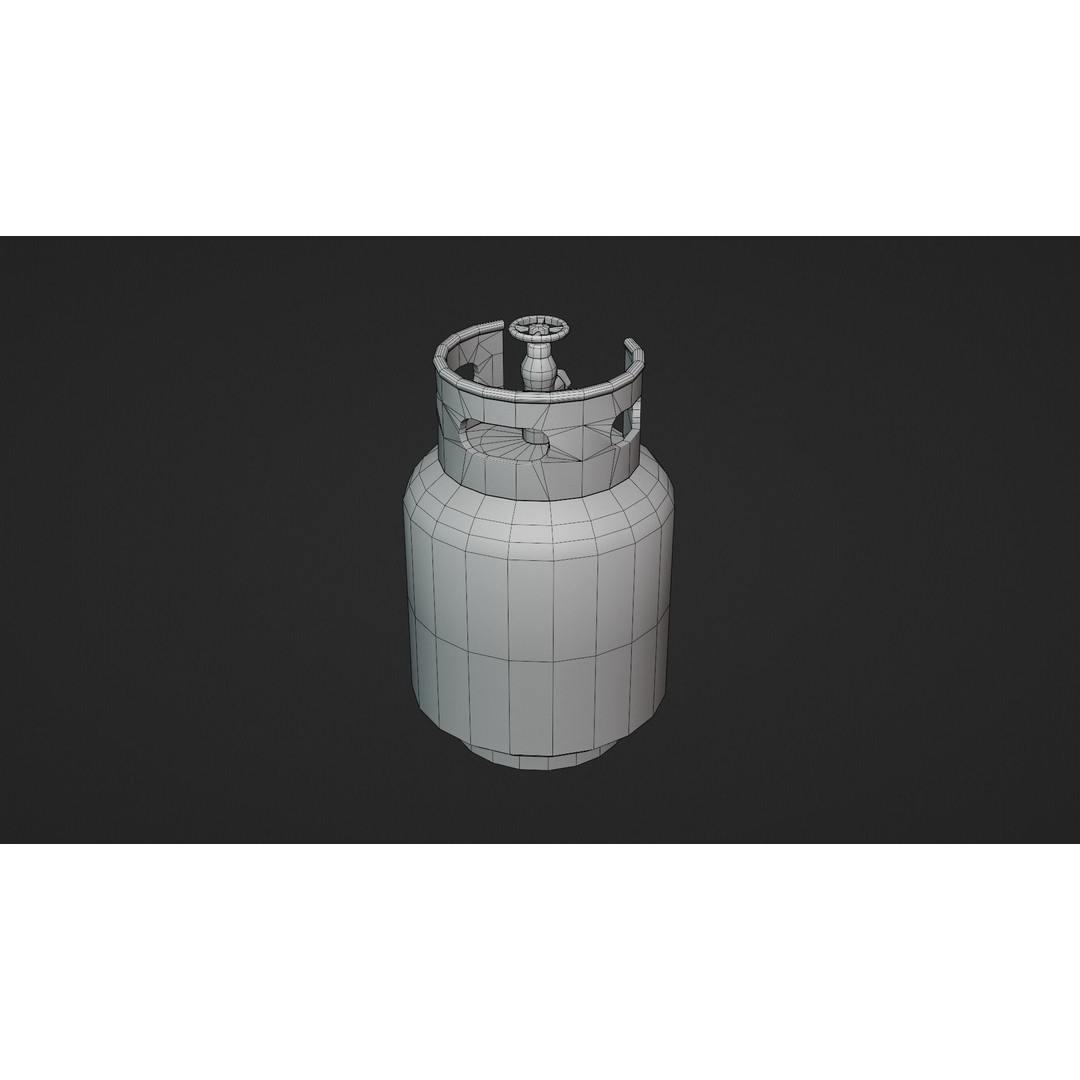 Propane Tank 3D Model – Low Poly Industrial Asset, FBX, OBJ - View 14