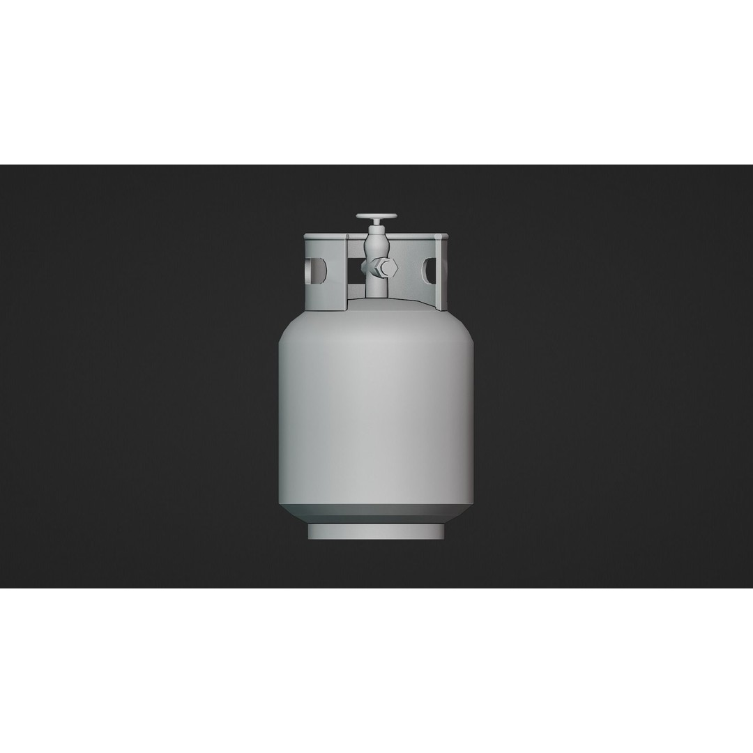 Propane Tank 3D Model – Low Poly Industrial Asset, FBX, OBJ - View 15