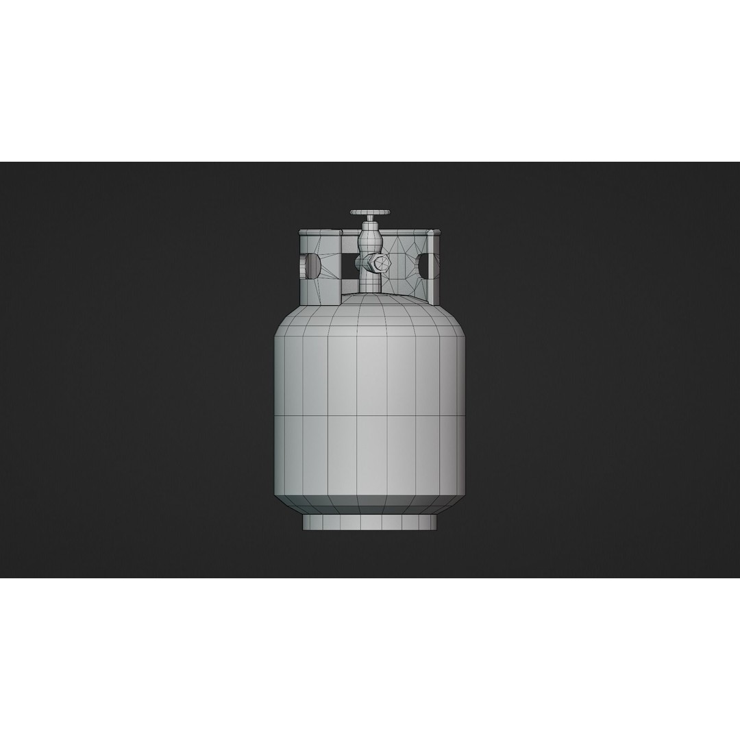 Propane Tank 3D Model – Low Poly Industrial Asset, FBX, OBJ - View 16