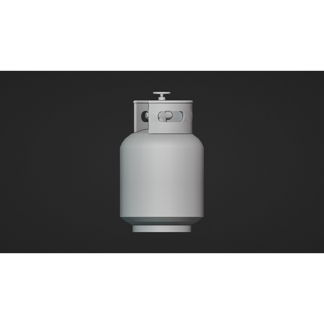Propane Tank 3D Model – Low Poly Industrial Asset, FBX, OBJ - View 17