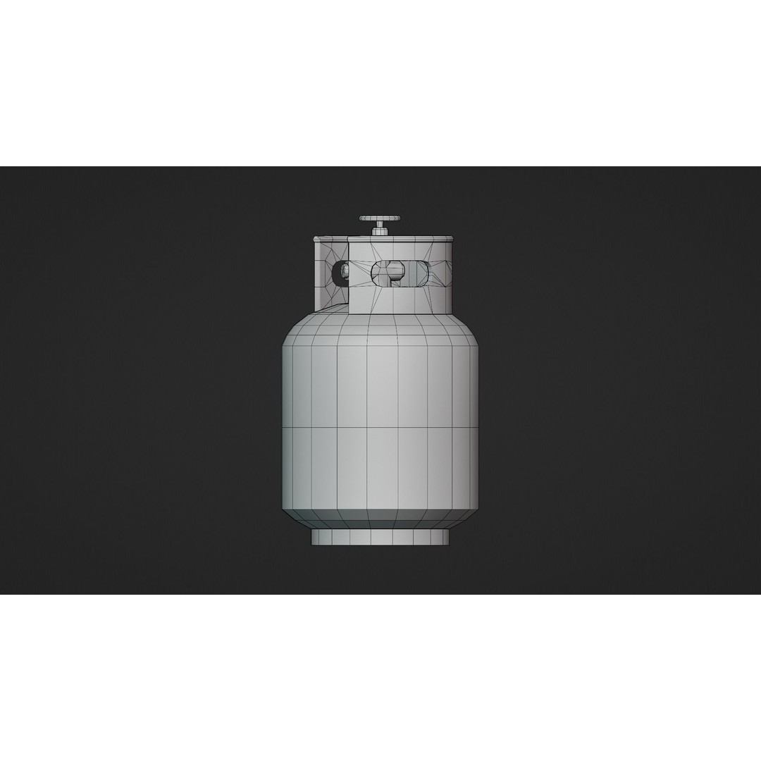 Propane Tank 3D Model – Low Poly Industrial Asset, FBX, OBJ - View 18