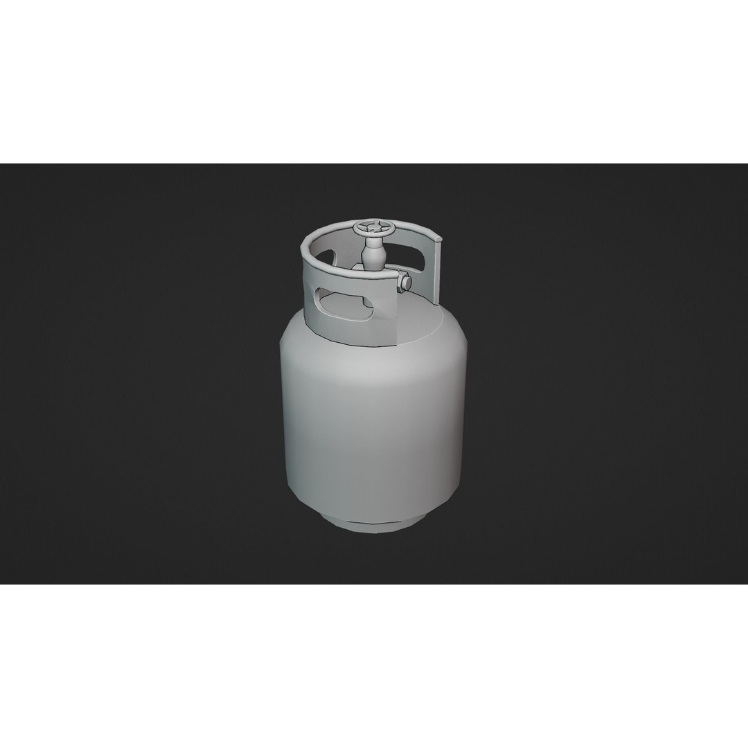 Propane Tank 3D Model – Low Poly Industrial Asset, FBX, OBJ - View 19