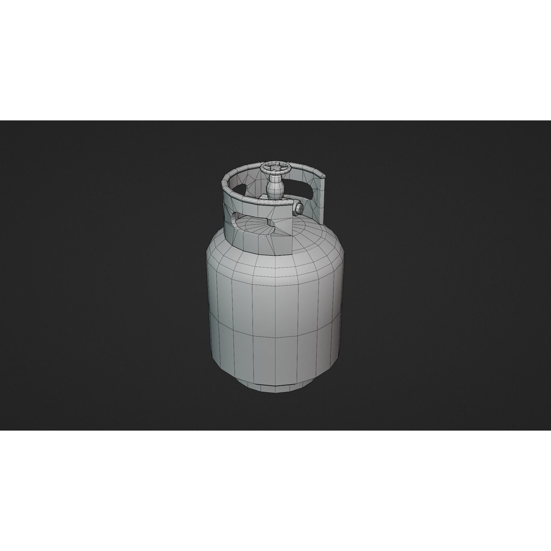 Propane Tank 3D Model – Low Poly Industrial Asset, FBX, OBJ - View 20