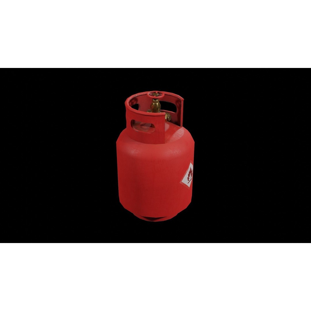 Propane Tank 3D Model – Low Poly Industrial Asset, FBX, OBJ - View 3