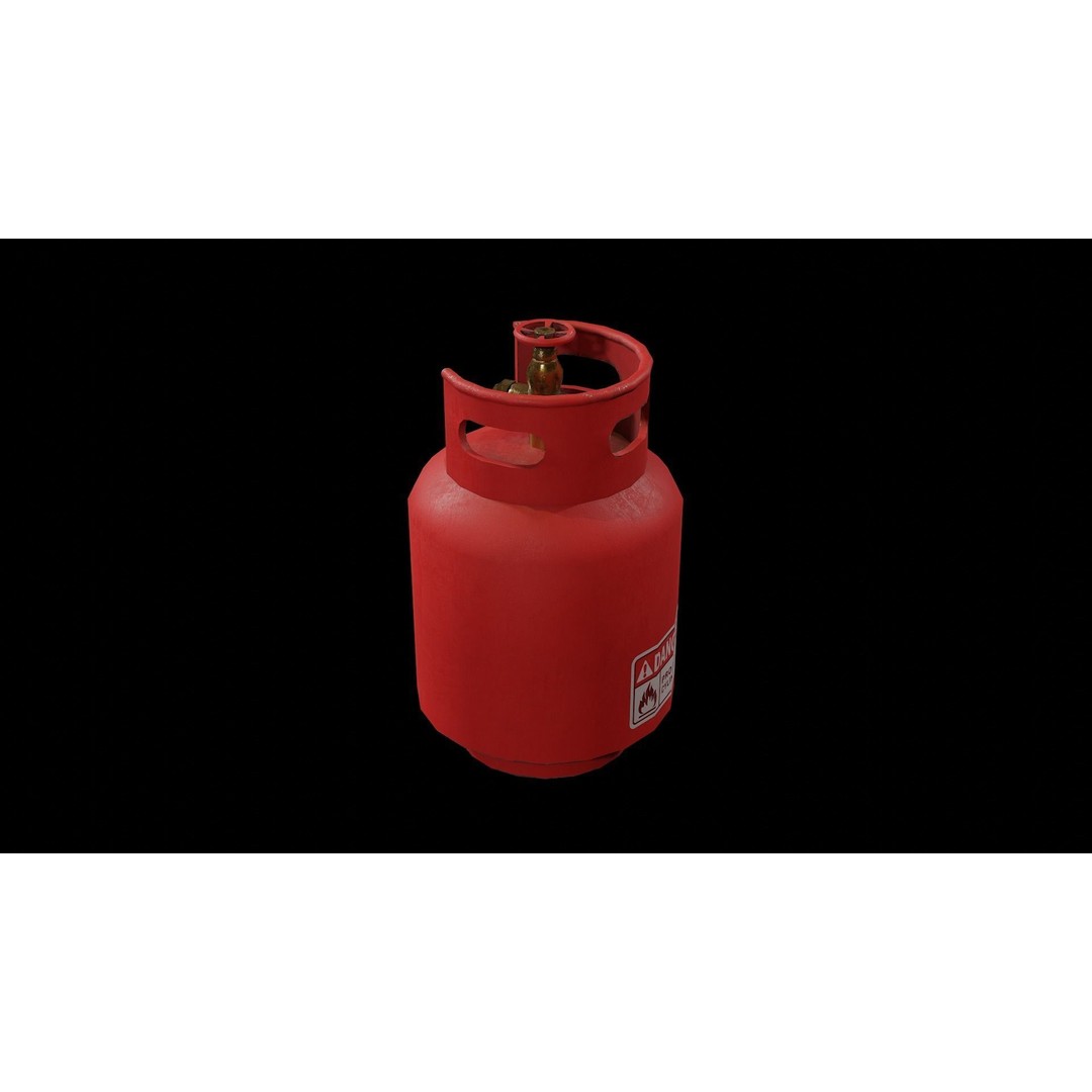 Propane Tank 3D Model – Low Poly Industrial Asset, FBX, OBJ - View 4