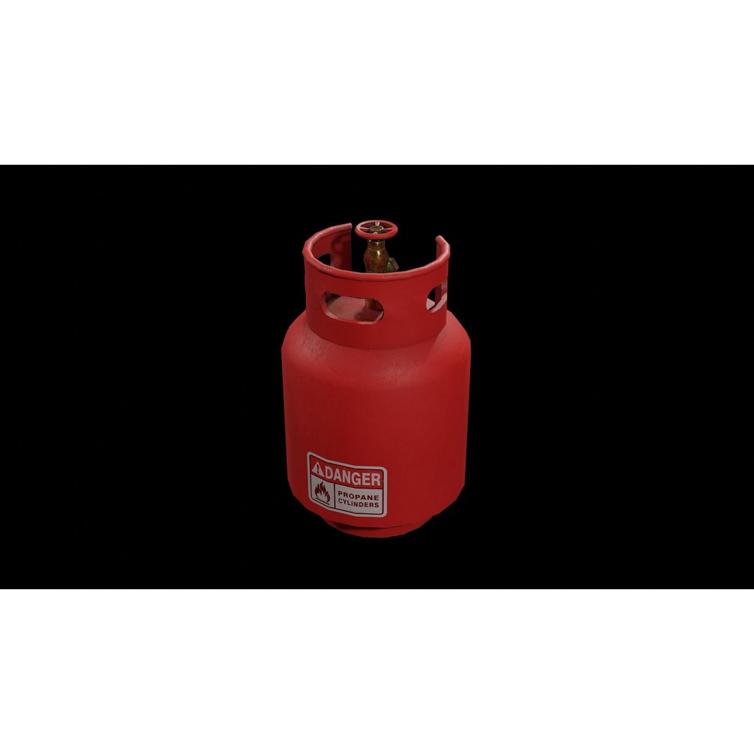 Propane Tank 3D Model – Low Poly Industrial Asset, FBX, OBJ - View 5