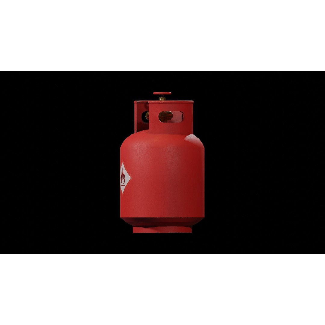 Propane Tank 3D Model – Low Poly Industrial Asset, FBX, OBJ - View 6