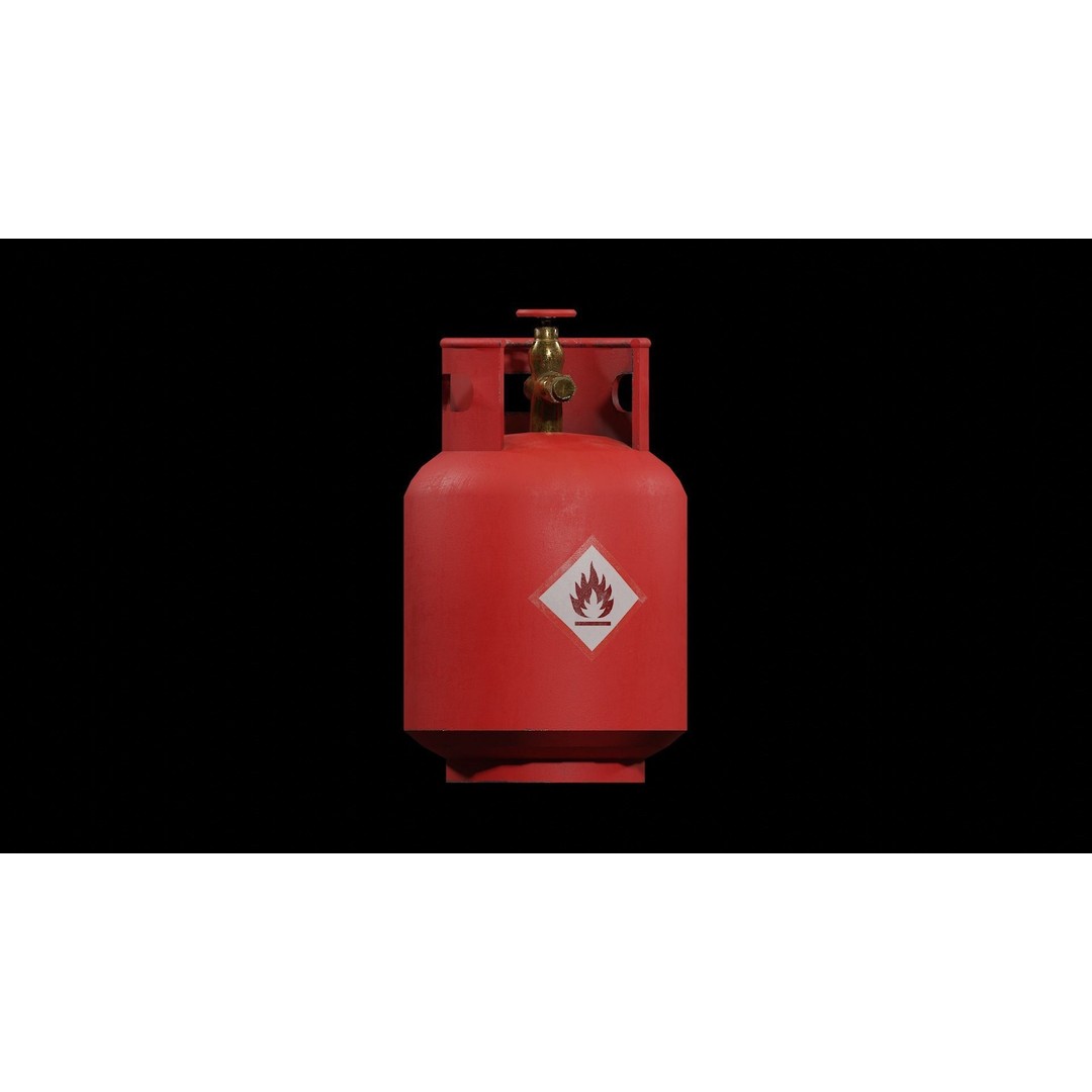 Propane Tank 3D Model – Low Poly Industrial Asset, FBX, OBJ - View 7