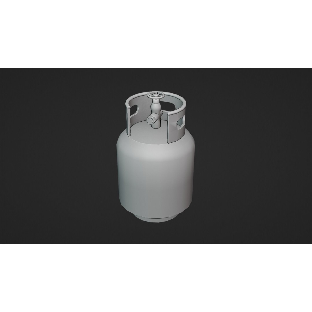 Propane Tank 3D Model – Low Poly Industrial Asset, FBX, OBJ - View 9