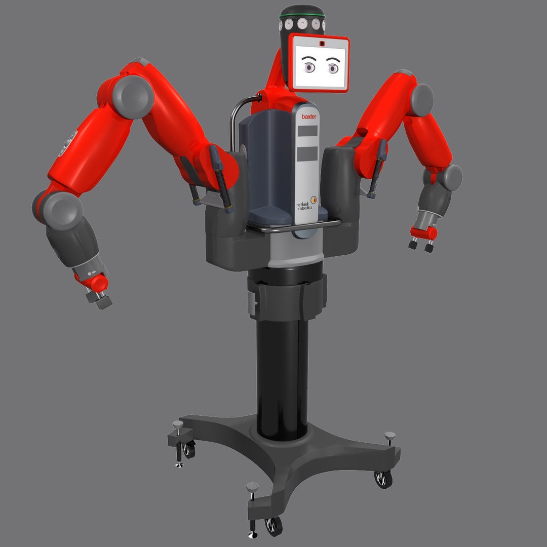 Industrial Baxter Robot 3D Model – High Poly Rigged Asset, FBX, OBJ - View 3