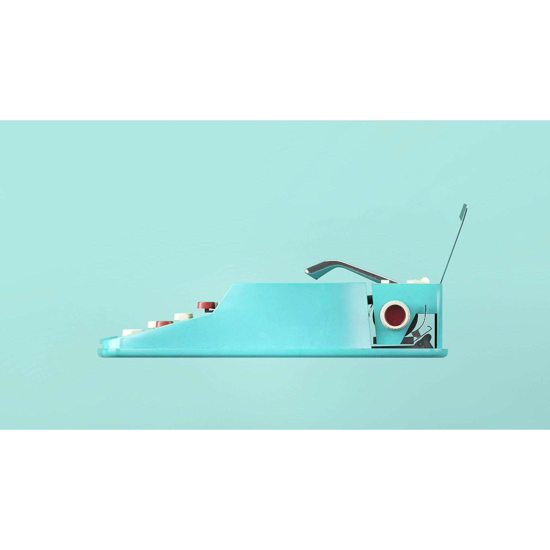 Vintage Typewriter - Low-Poly Game-Ready 3D Model - View 10