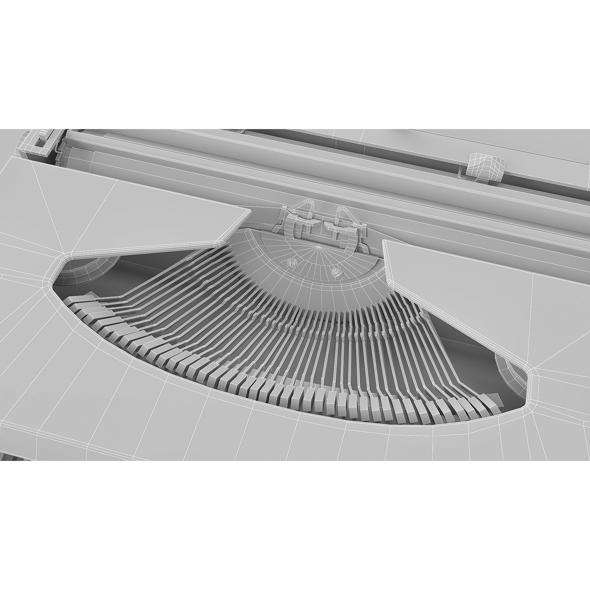 Vintage Typewriter - Low-Poly Game-Ready 3D Model - View 14