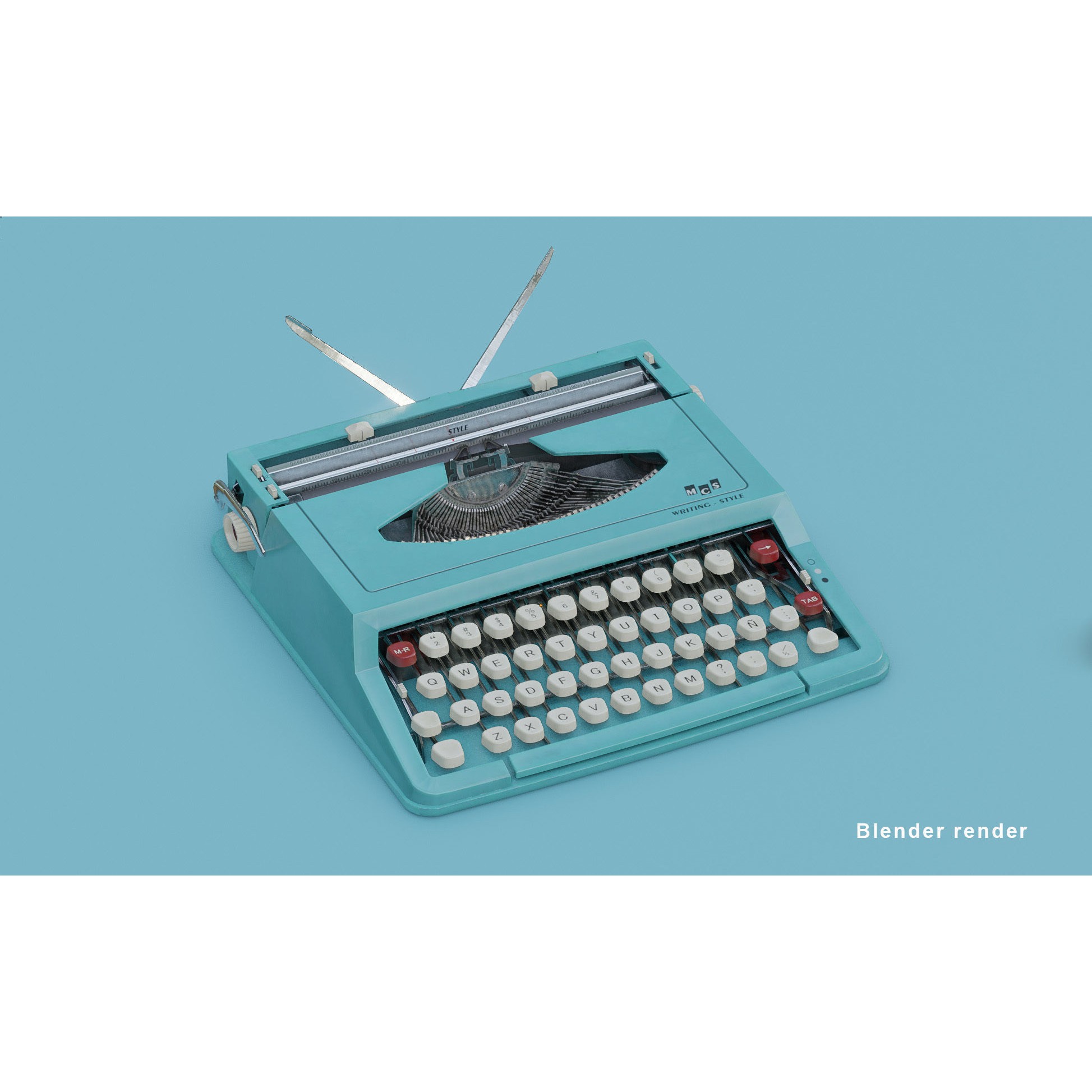 Vintage Typewriter - Low-Poly Game-Ready 3D Model - View 16