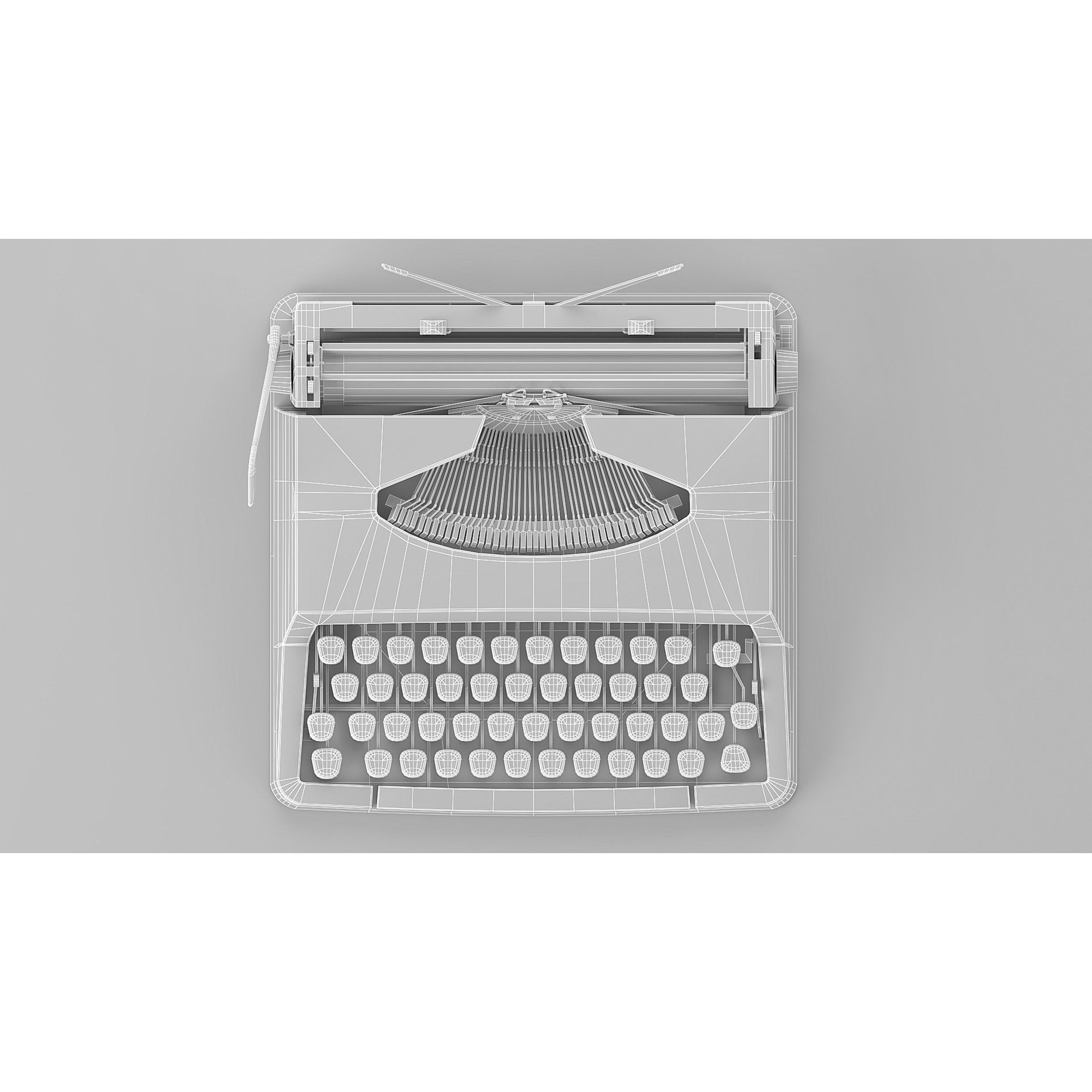 Vintage Typewriter - Low-Poly Game-Ready 3D Model - View 5