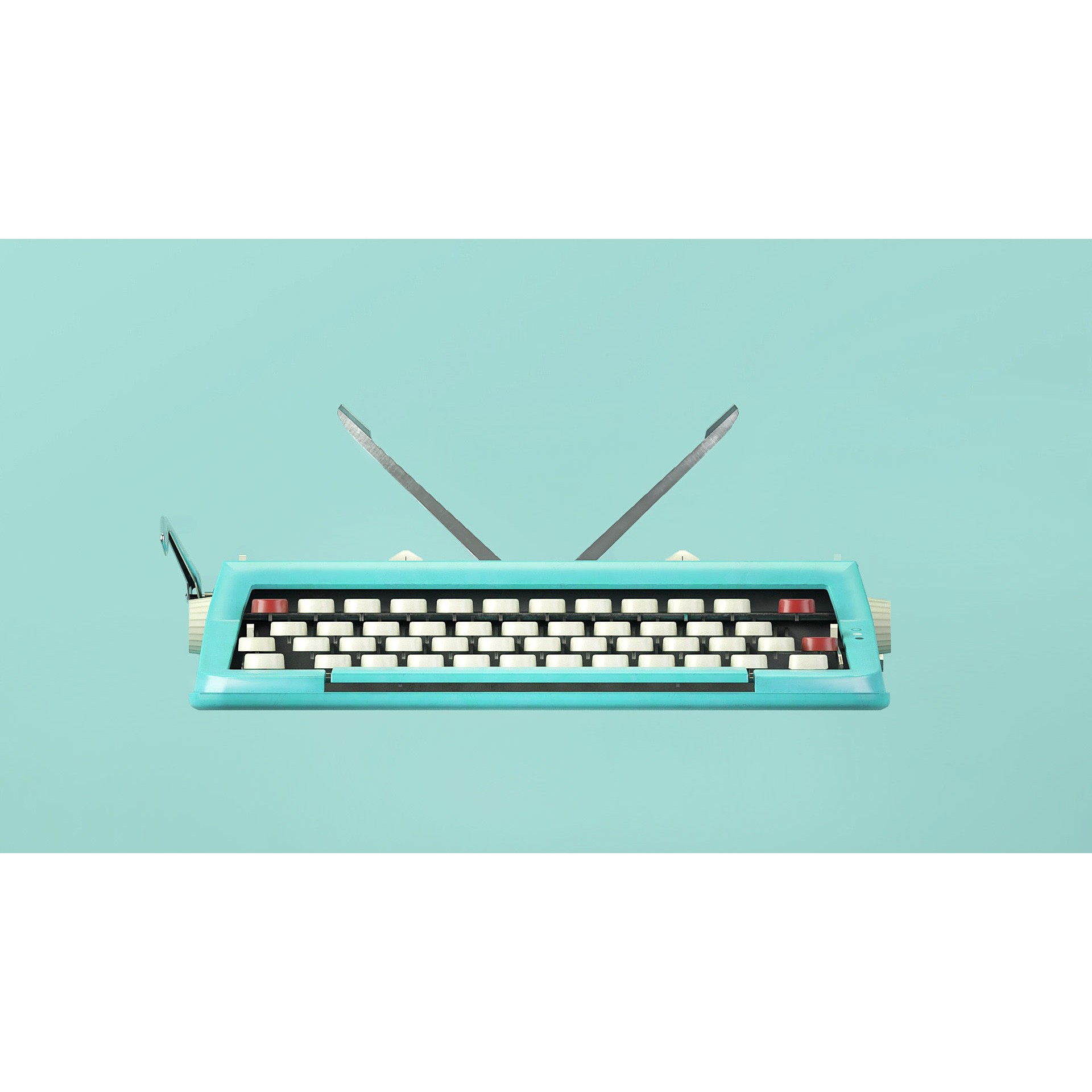 Vintage Typewriter - Low-Poly Game-Ready 3D Model - View 6