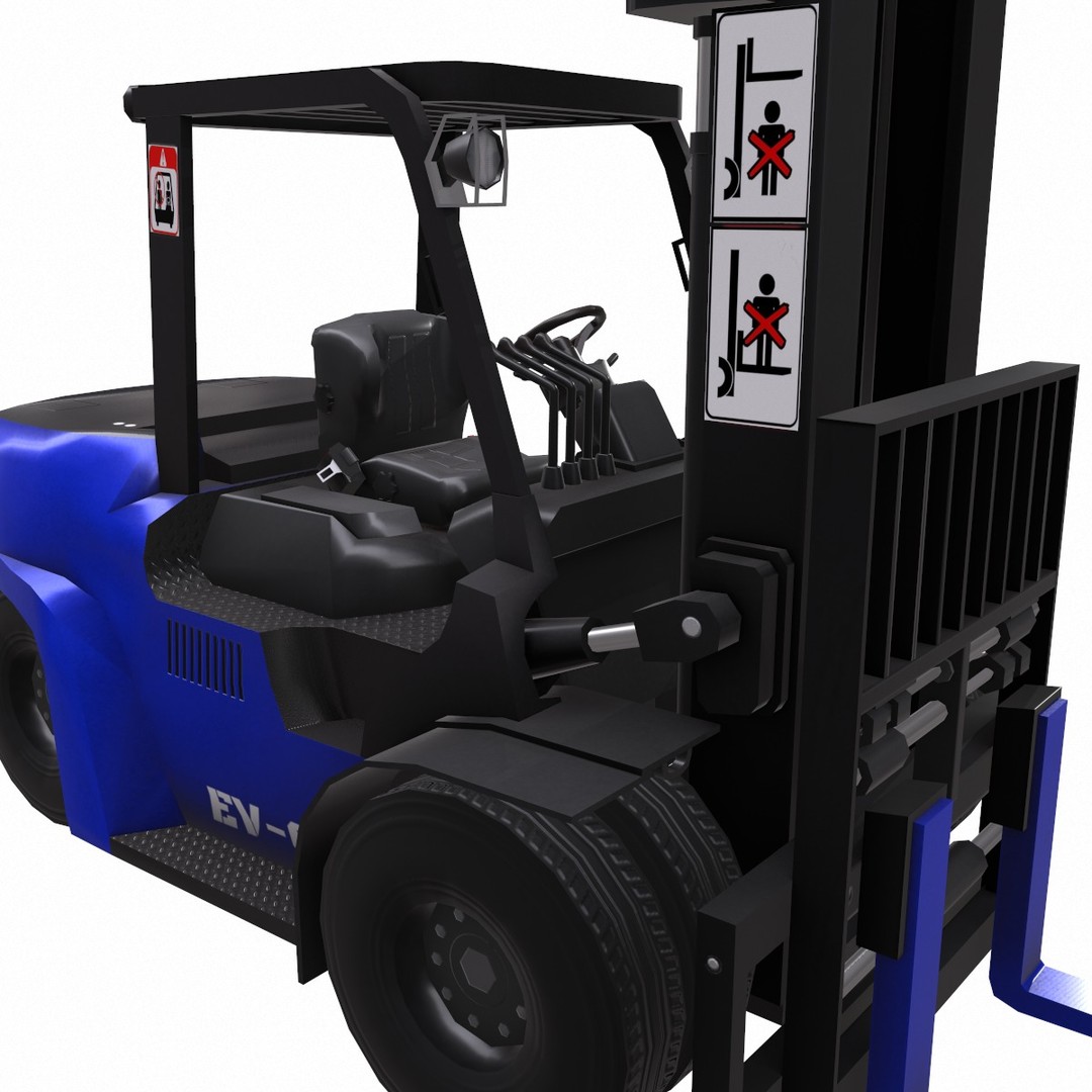ForkLift 3D Model – Low Poly Electric Forklift, Game Ready, FBX - View 10