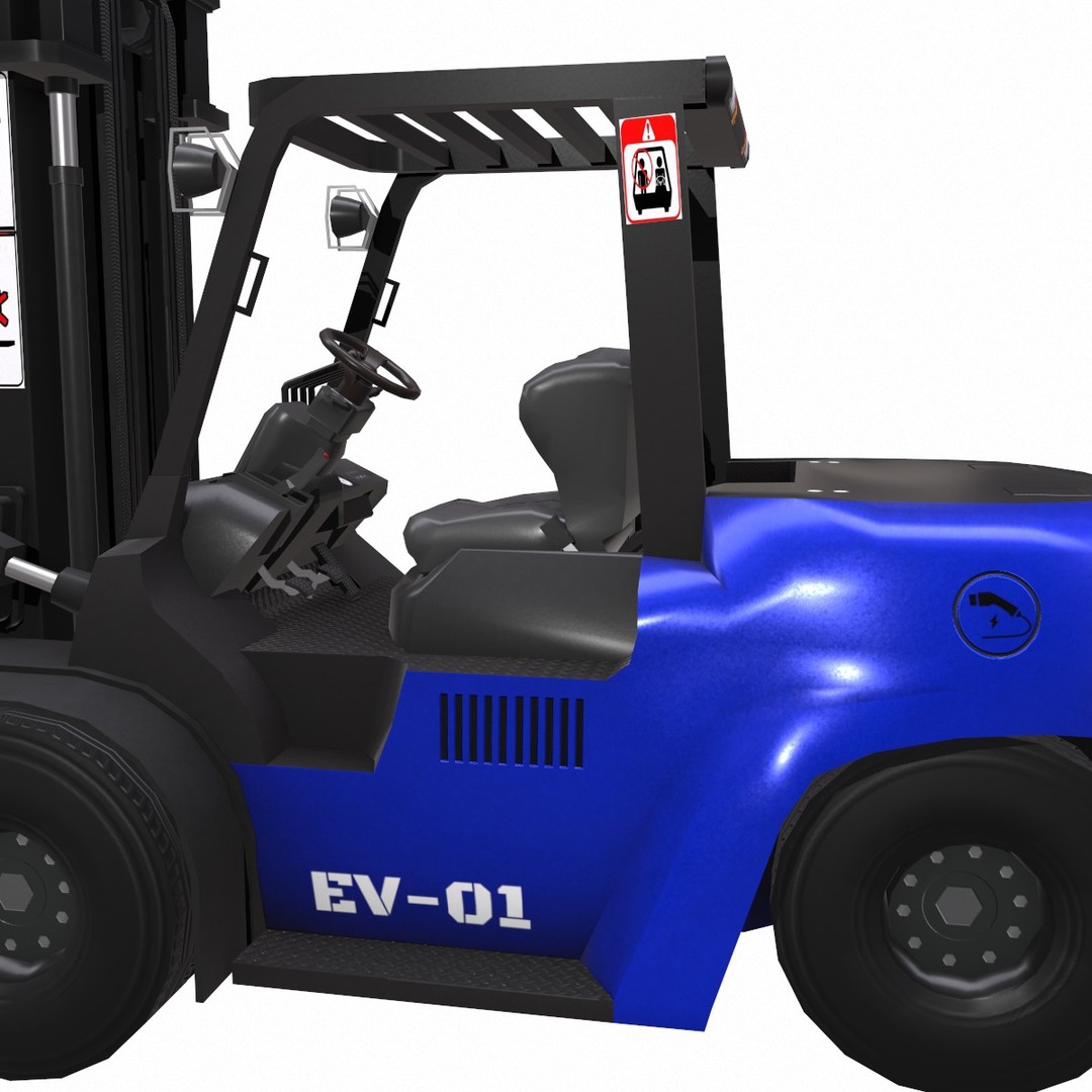 ForkLift 3D Model – Low Poly Electric Forklift, Game Ready, FBX - View 11