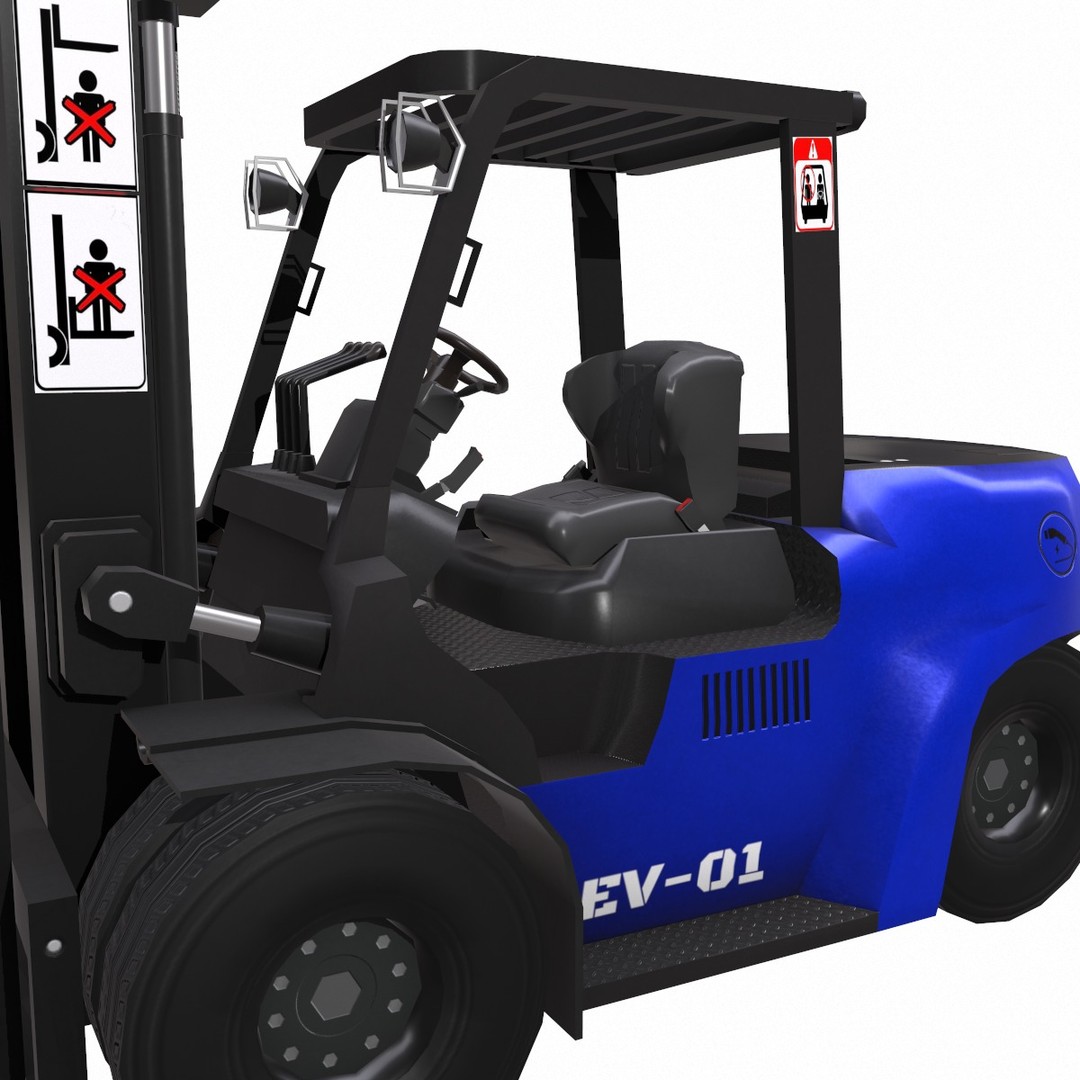 ForkLift 3D Model – Low Poly Electric Forklift, Game Ready, FBX - View 12