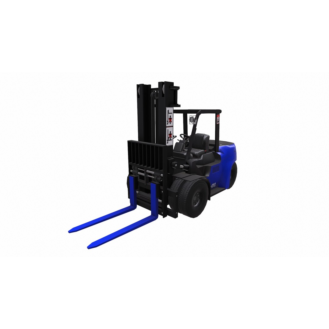 ForkLift 3D Model – Low Poly Electric Forklift, Game Ready, FBX - View 13