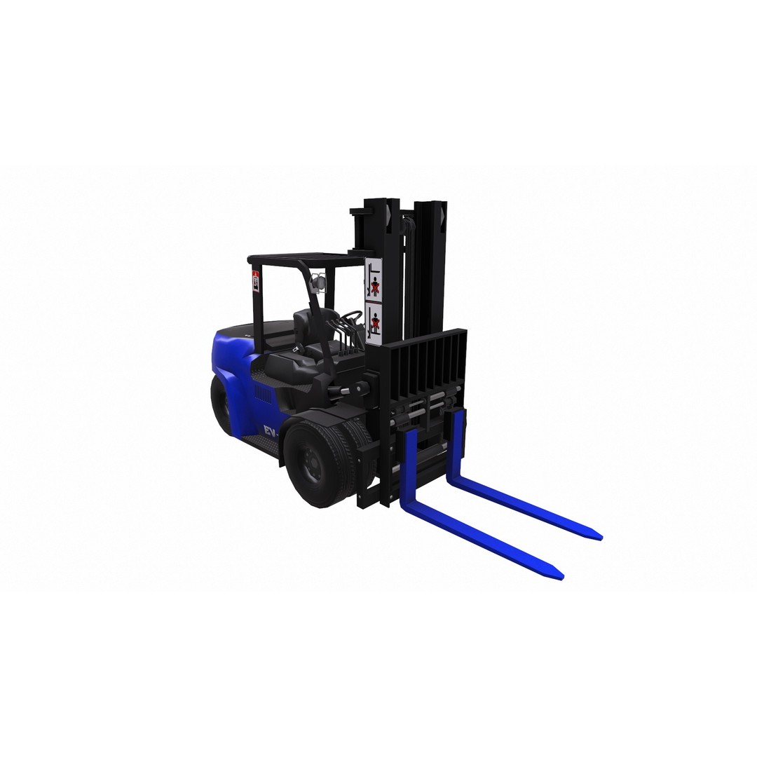 ForkLift 3D Model – Low Poly Electric Forklift, Game Ready, FBX - View 14
