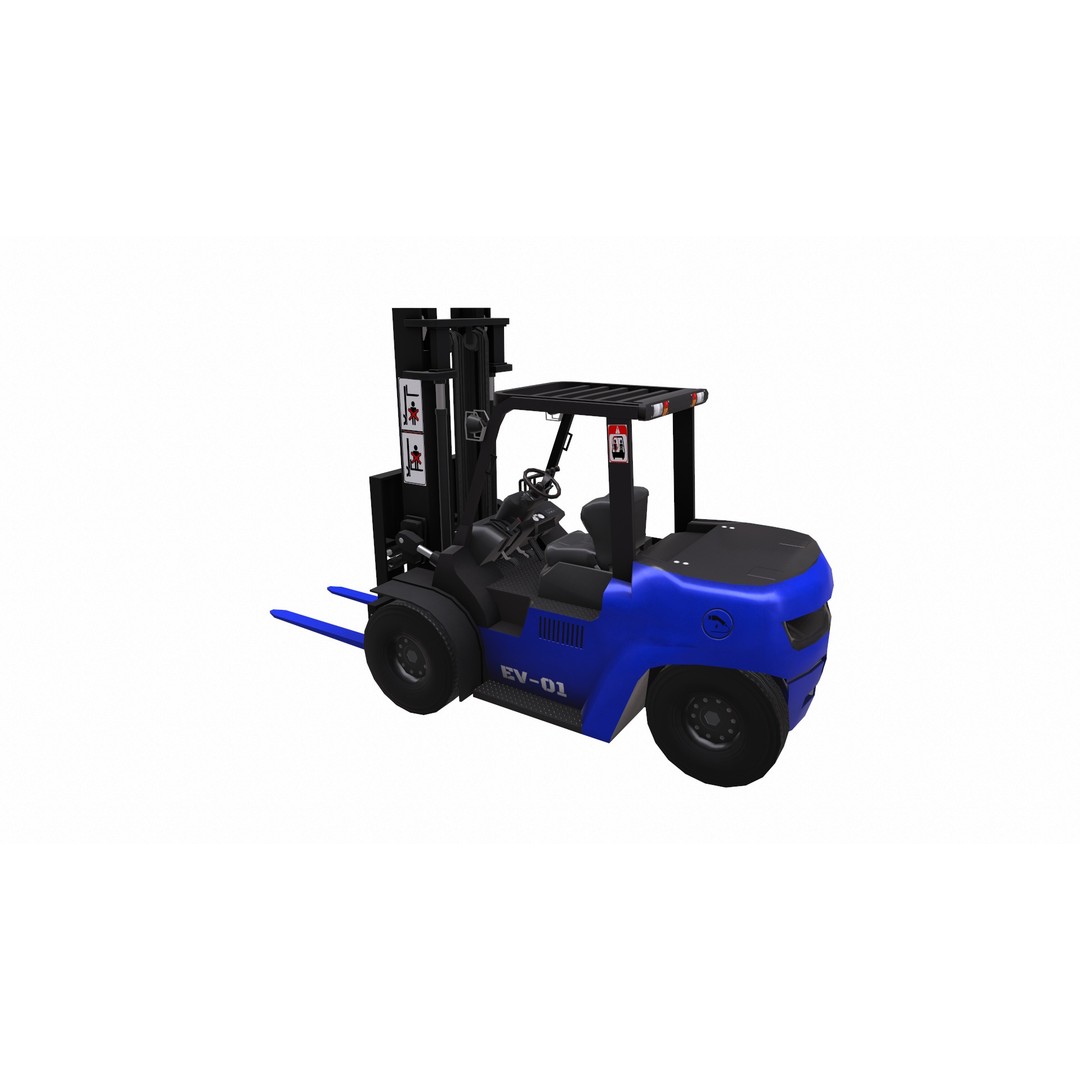 ForkLift 3D Model – Low Poly Electric Forklift, Game Ready, FBX - View 15