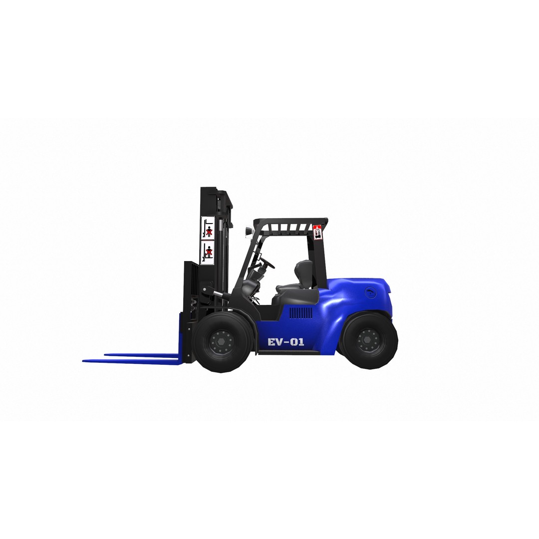 ForkLift 3D Model – Low Poly Electric Forklift, Game Ready, FBX - View 17