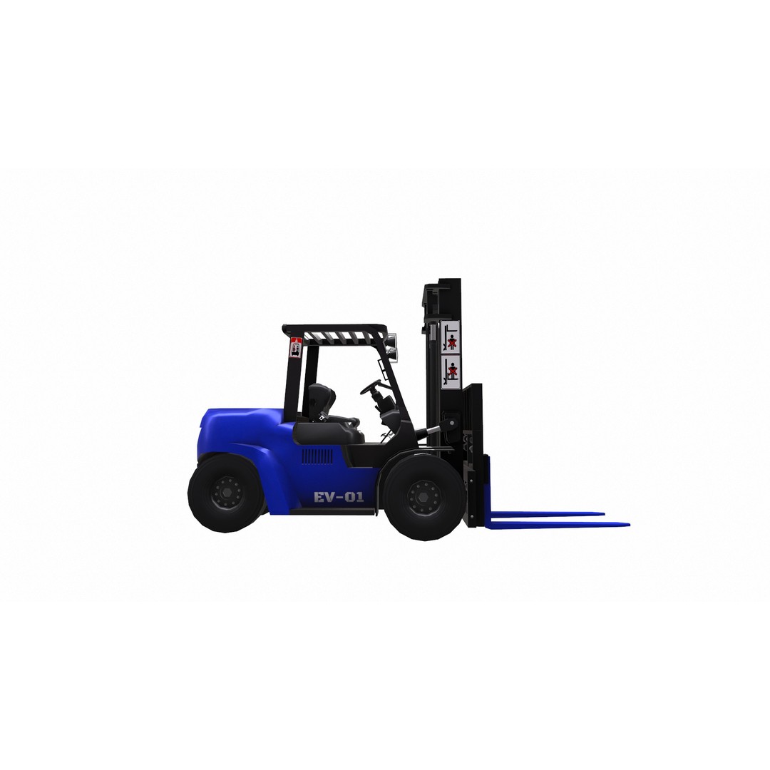 ForkLift 3D Model – Low Poly Electric Forklift, Game Ready, FBX - View 19