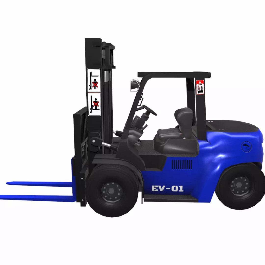 ForkLift 3D Model – Low Poly Electric Forklift, Game Ready, FBX - View 2