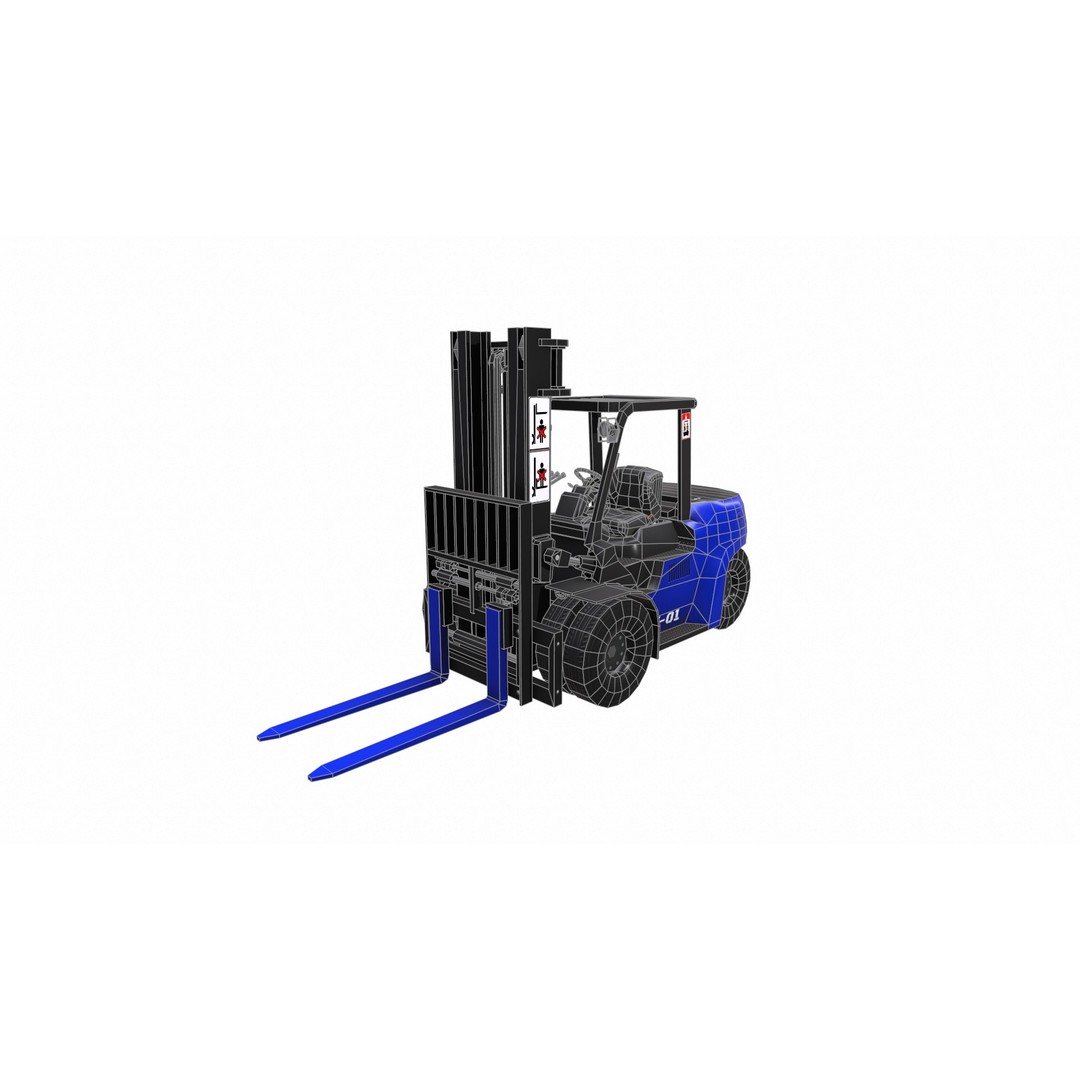 ForkLift 3D Model – Low Poly Electric Forklift, Game Ready, FBX - View 21