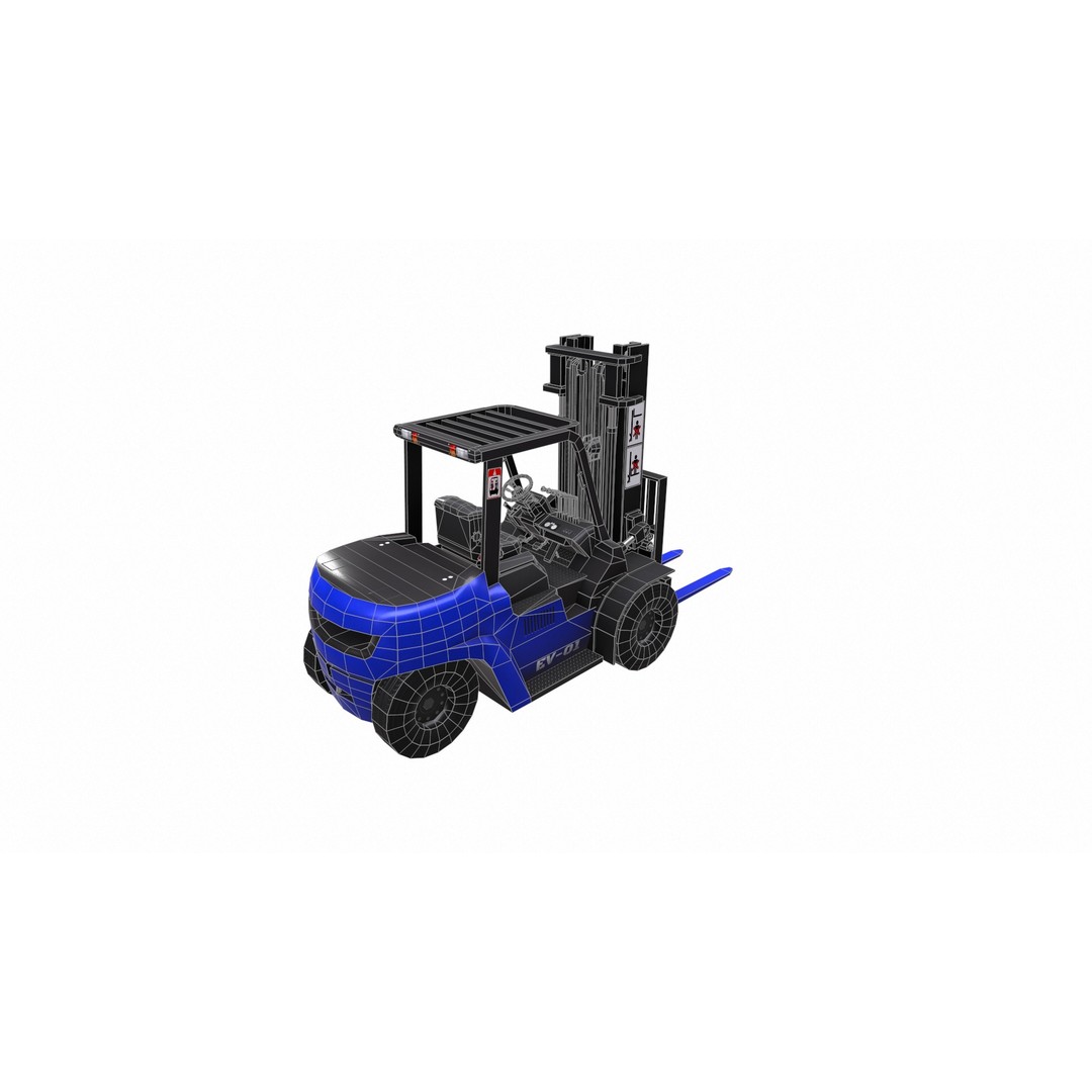 ForkLift 3D Model – Low Poly Electric Forklift, Game Ready, FBX - View 22