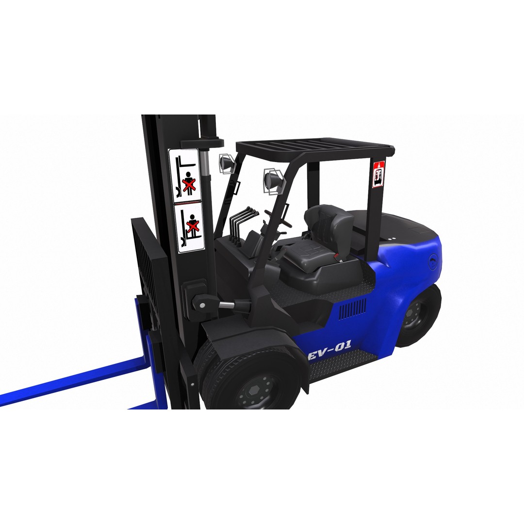 ForkLift 3D Model – Low Poly Electric Forklift, Game Ready, FBX - View 23