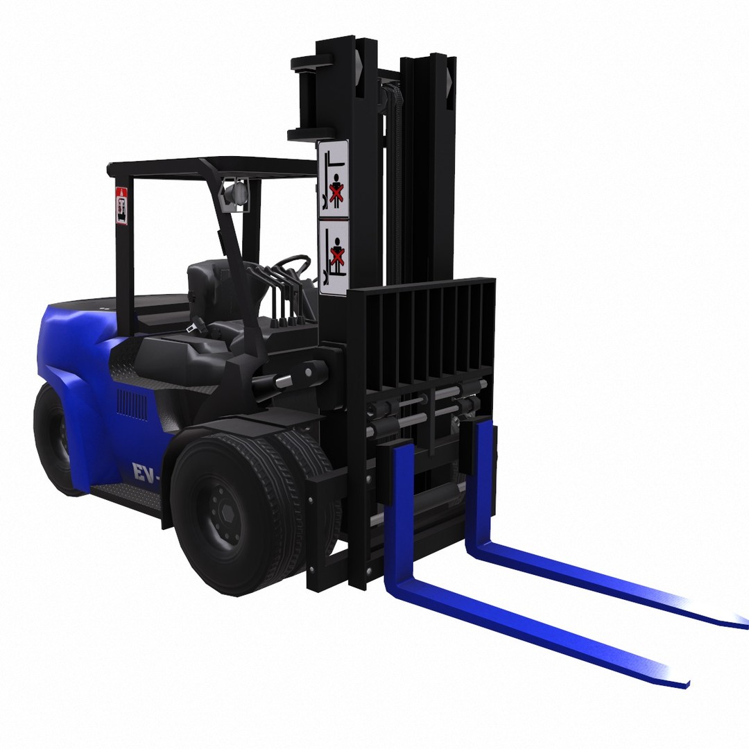 ForkLift 3D Model – Low Poly Electric Forklift, Game Ready, FBX - View 3