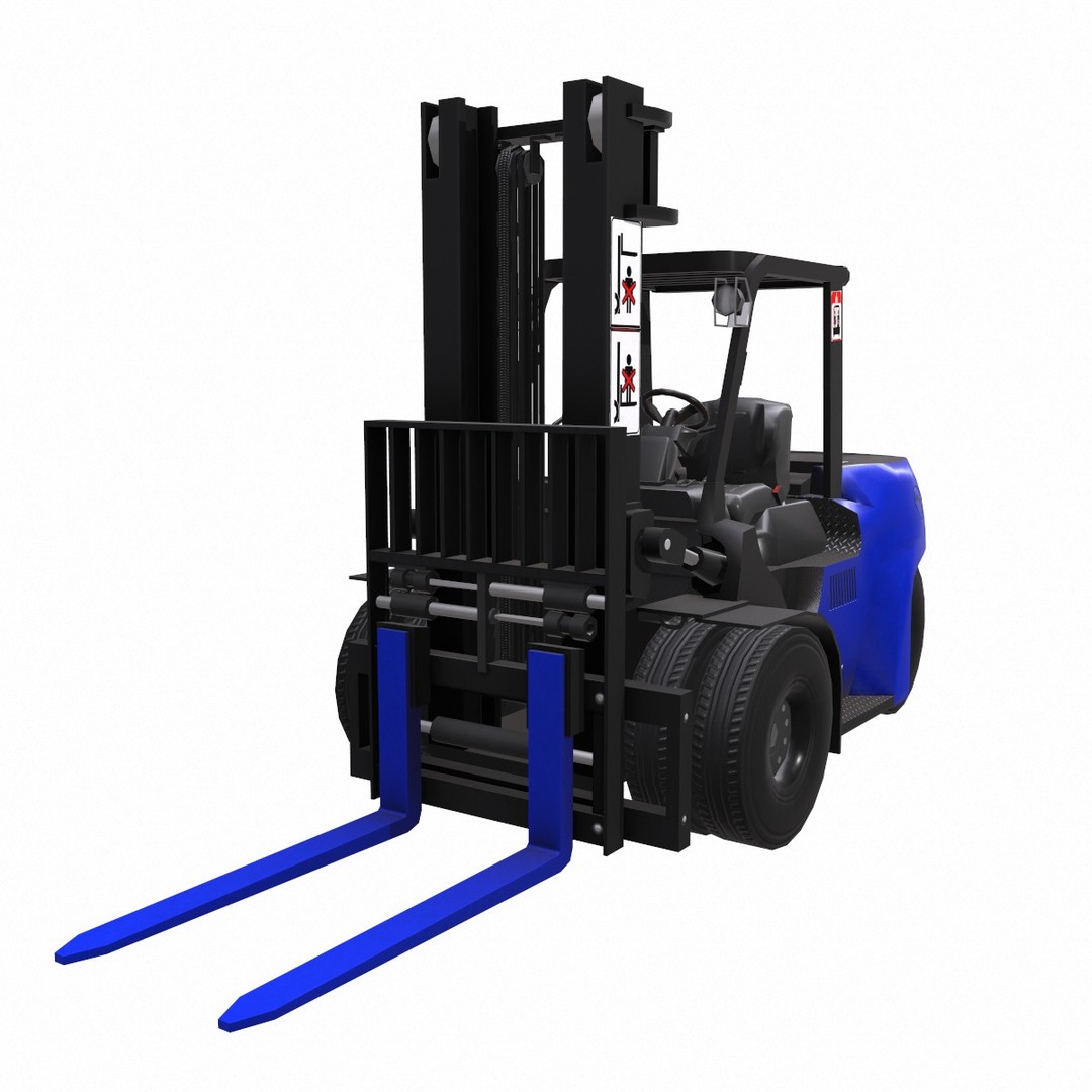 ForkLift 3D Model – Low Poly Electric Forklift, Game Ready, FBX - View 4