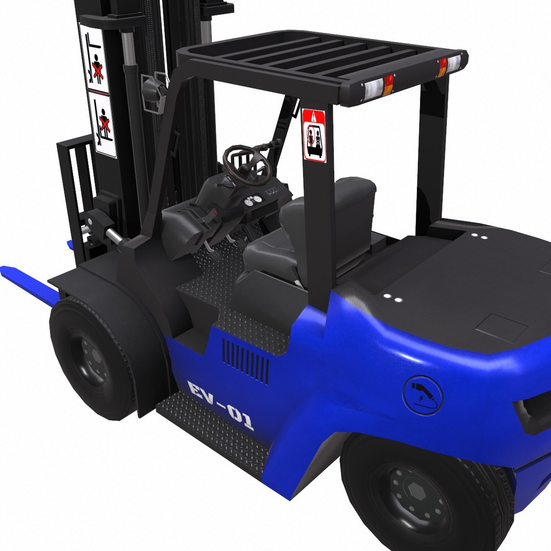 ForkLift 3D Model – Low Poly Electric Forklift, Game Ready, FBX - View 5