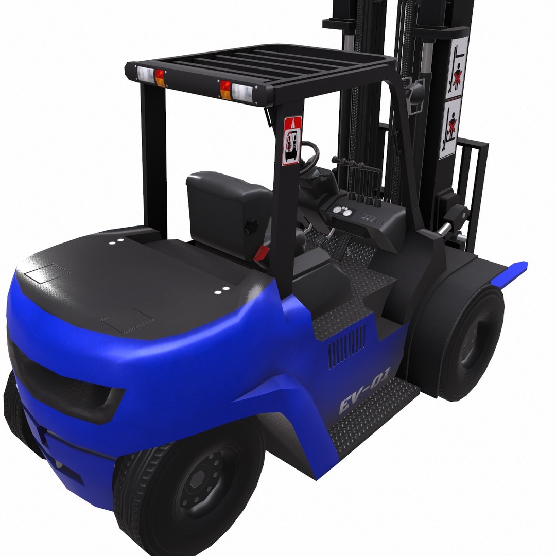 ForkLift 3D Model – Low Poly Electric Forklift, Game Ready, FBX - View 6
