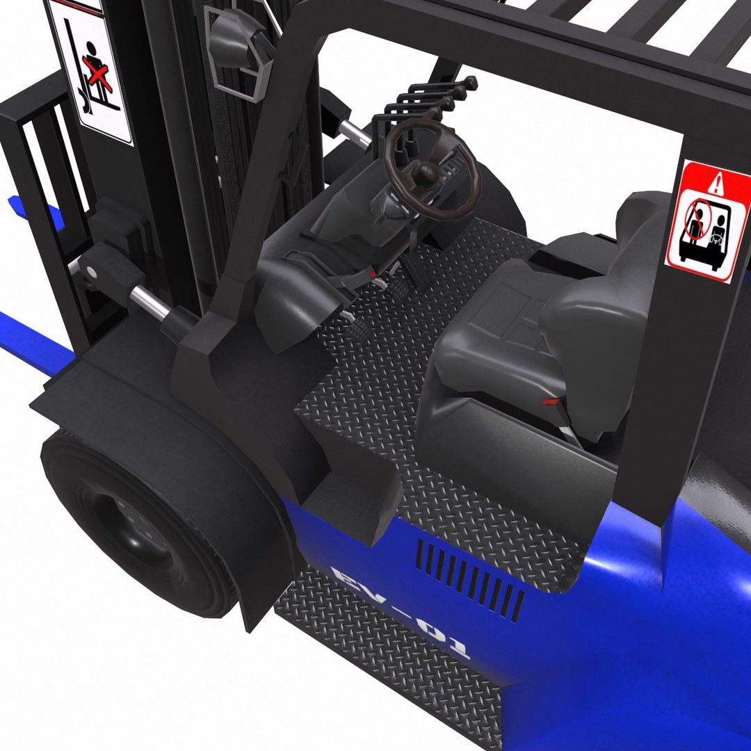 ForkLift 3D Model – Low Poly Electric Forklift, Game Ready, FBX - View 7