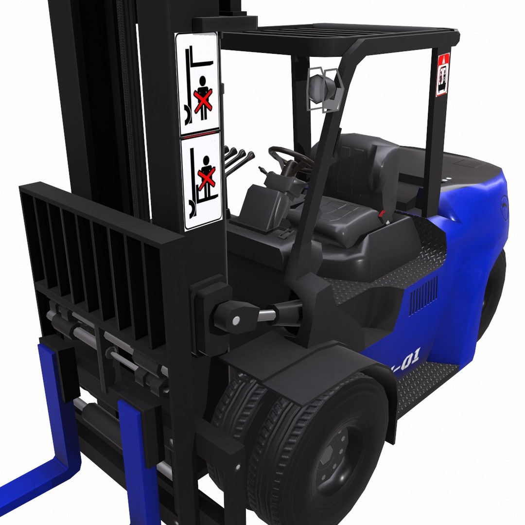 ForkLift 3D Model – Low Poly Electric Forklift, Game Ready, FBX - View 9