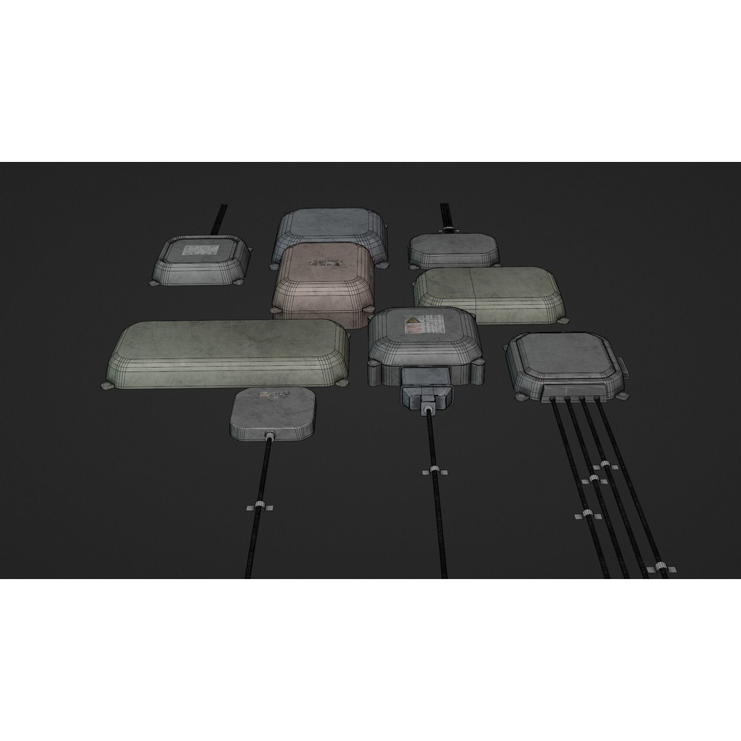 Industrial Old Distribution Board 3D Model – Low Poly PBR Game Asset, FBX, OBJ - View 12