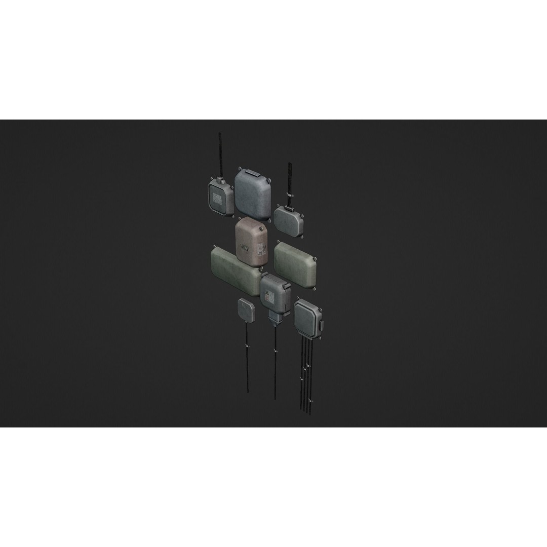 Industrial Old Distribution Board 3D Model – Low Poly PBR Game Asset, FBX, OBJ - View 13