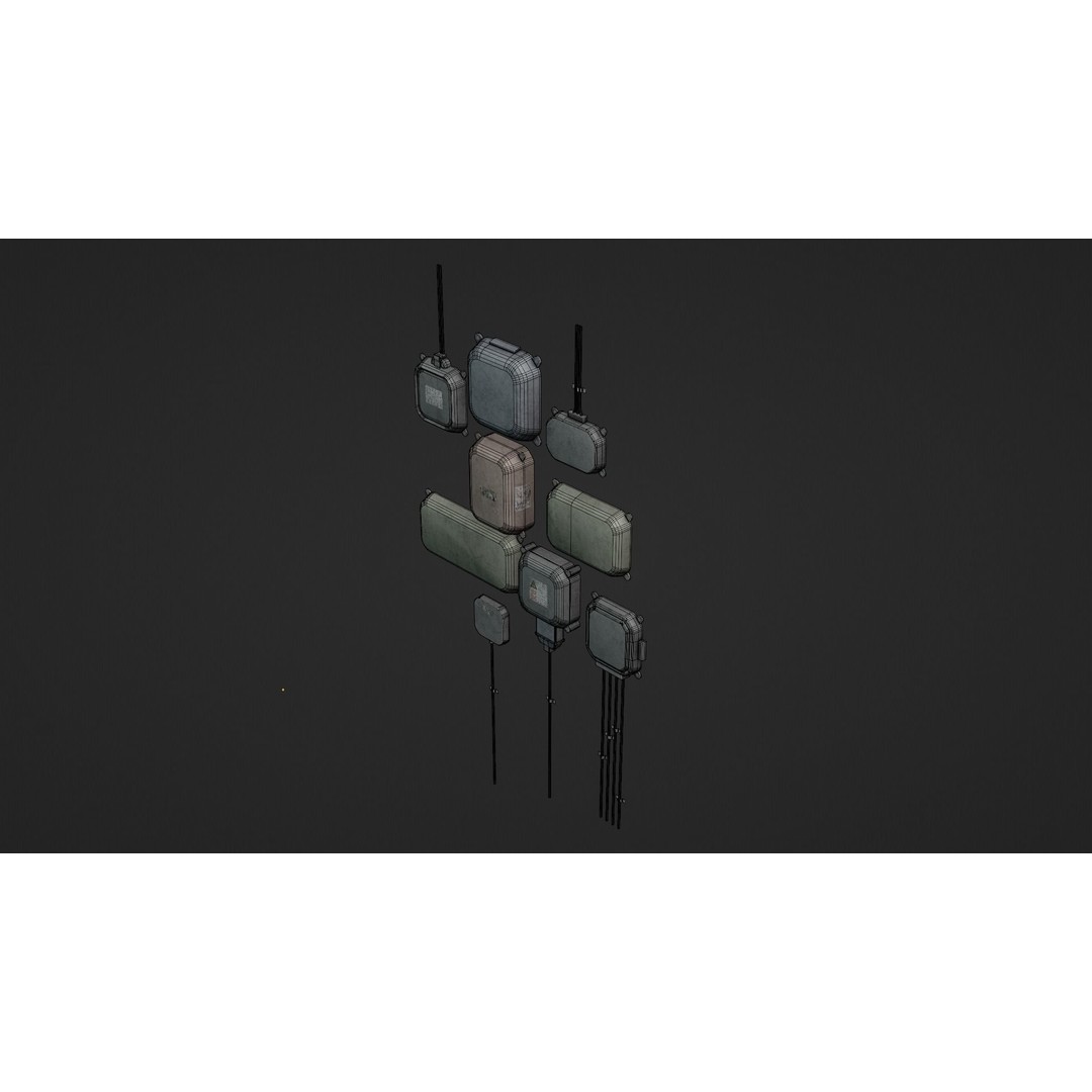 Industrial Old Distribution Board 3D Model – Low Poly PBR Game Asset, FBX, OBJ - View 14