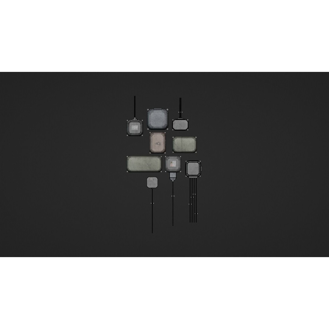 Industrial Old Distribution Board 3D Model – Low Poly PBR Game Asset, FBX, OBJ - View 16