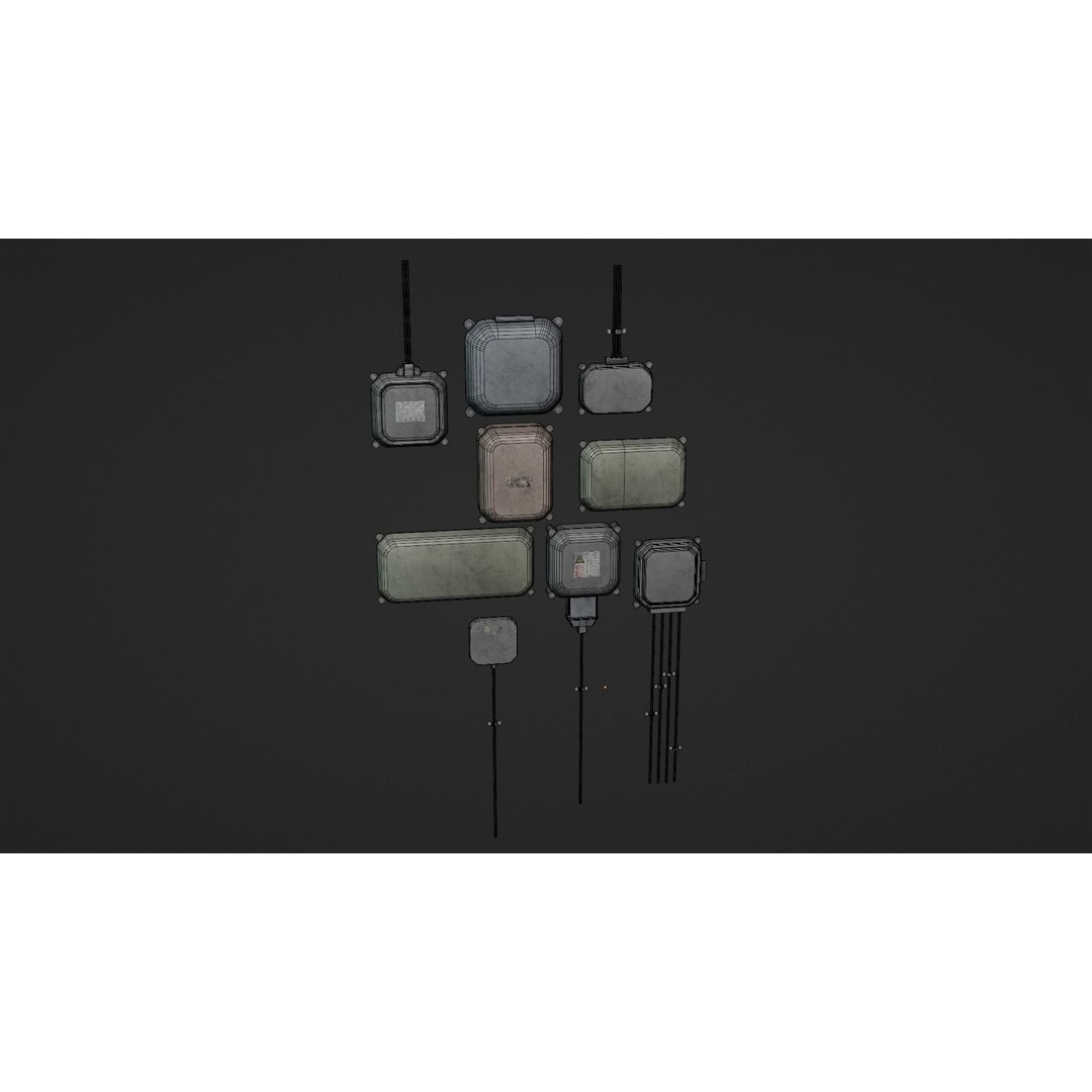 Industrial Old Distribution Board 3D Model – Low Poly PBR Game Asset, FBX, OBJ - View 18