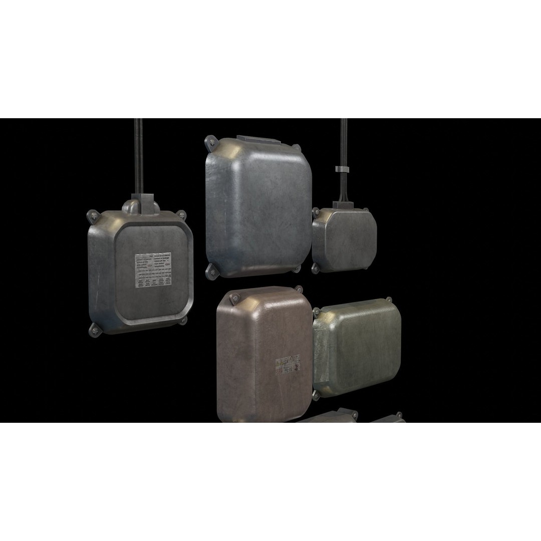 Industrial Old Distribution Board 3D Model – Low Poly PBR Game Asset, FBX, OBJ - View 3