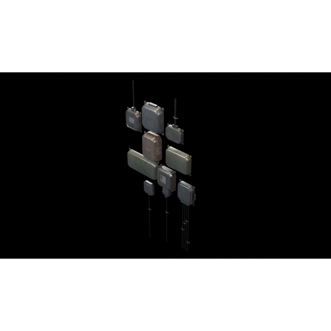 Industrial Old Distribution Board 3D Model – Low Poly PBR Game Asset, FBX, OBJ - View 5